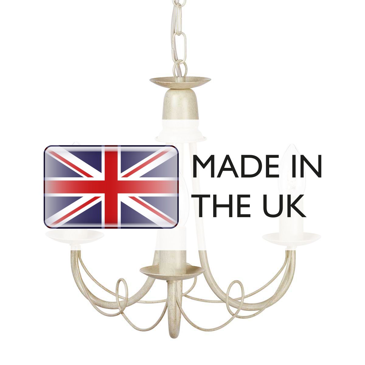 Elstead Lighting Chandelier from the Minster range. Minster 3 Light Chandelier – SKU MN3-IV-GOLD