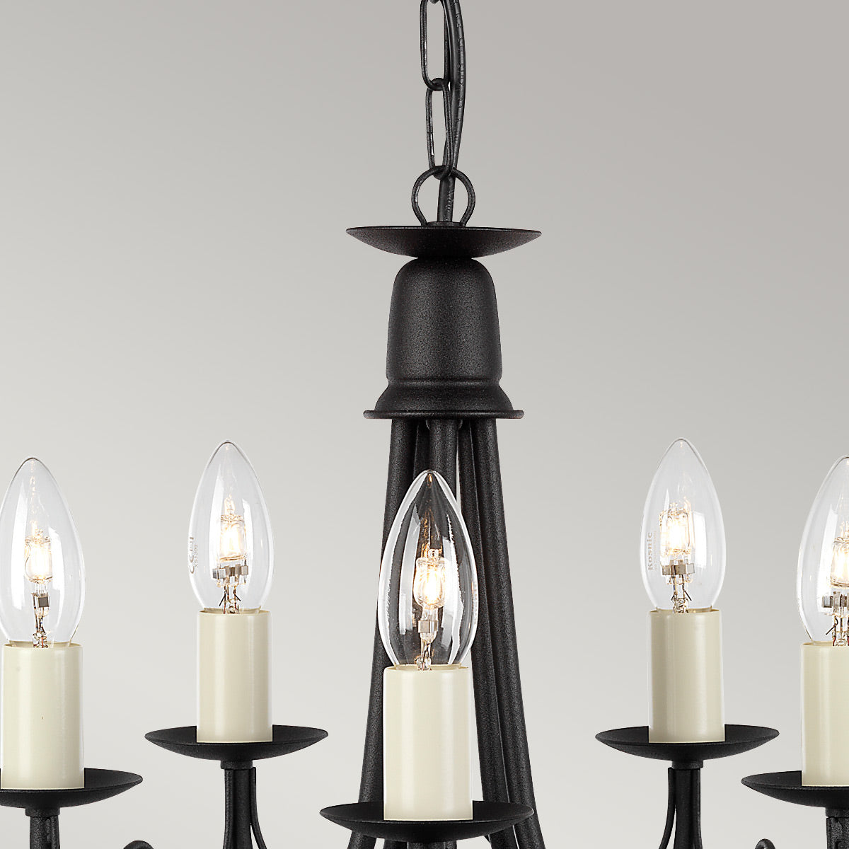 Elstead Lighting Chandelier from the Minster range. Minster 5 Light Chandelier Product Code = MN5-BLACK
