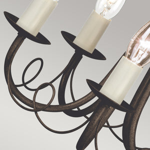 Elstead Lighting Chandelier from the Minster range. Minster 5 Light Chandelier Product Code = MN5-BLK-GOLD