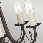 Elstead Lighting Chandelier from the Minster range. Minster 5 Light Chandelier Product Code = MN5-BLK-GOLD