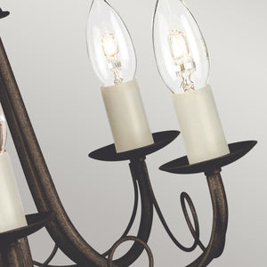 Elstead Lighting Chandelier from the Minster range. Minster 5 Light Chandelier Product Code = MN5-BLK-GOLD