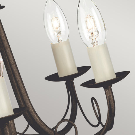 Elstead Lighting Chandelier from the Minster range. Minster 5 Light Chandelier Product Code = MN5-BLK-GOLD