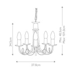 Elstead Lighting Chandelier from the Minster range. Minster 5 Light Chandelier – SKU MN5-BLK-GOLD