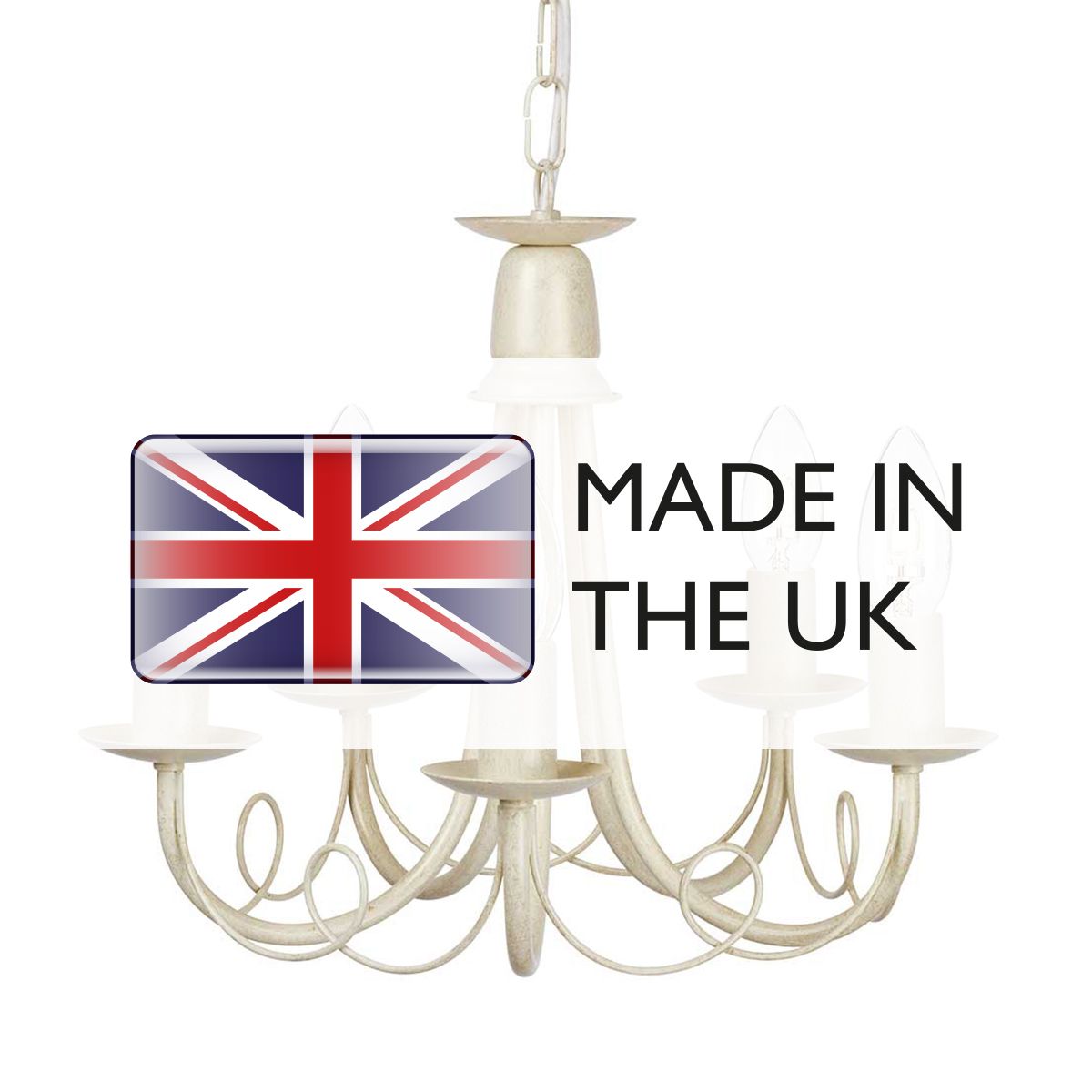 Elstead Lighting Chandelier from the Minster range. Minster 5 Light Chandelier – SKU MN5-IV-GOLD