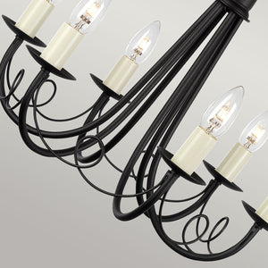 Elstead Lighting Chandelier from the Minster range. Minster 6 Light Chandelier Product Code = MN6-BLACK
