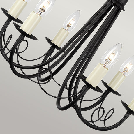 Elstead Lighting Chandelier from the Minster range. Minster 6 Light Chandelier Product Code = MN6-BLACK