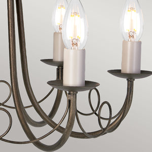 Elstead Lighting Chandelier from the Minster range. Minster 6 Light Chandelier Product Code = MN6-BLK-GOLD