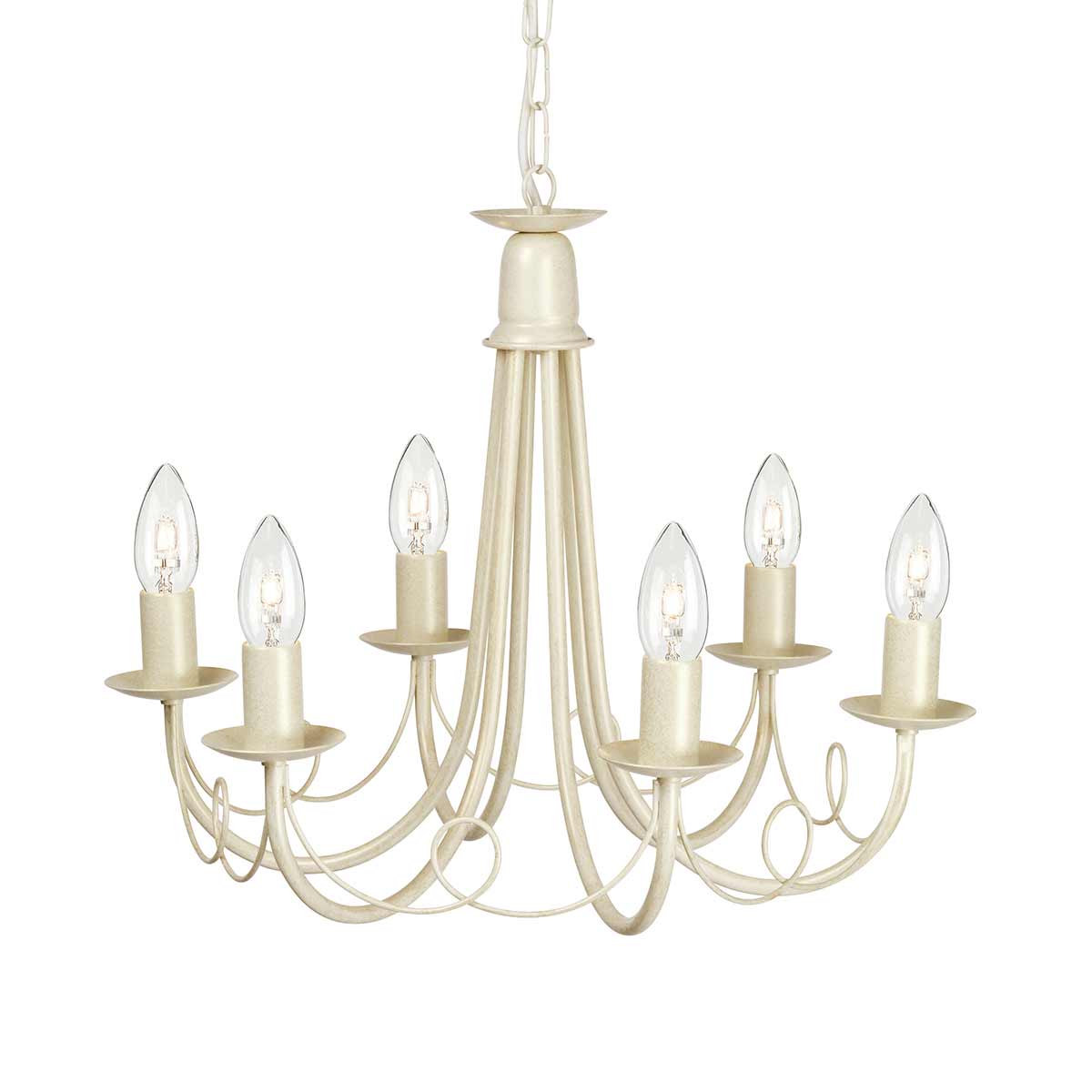 Elstead Lighting Chandelier from the Minster range. Minster 6 Light Chandelier Product Code = MN6-IV-GOLD