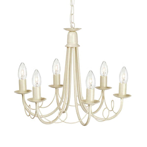Elstead Lighting Chandelier from the Minster range. Minster 6 Light Chandelier Product Code = MN6-IV-GOLD