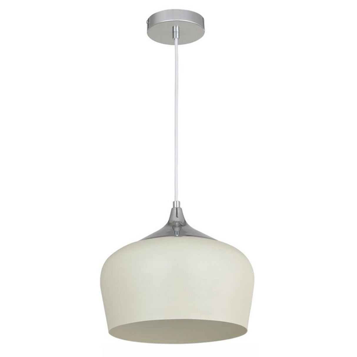 Magnalux Modena 1 Light Cream Metal Pendant Part Number - MOD01CR