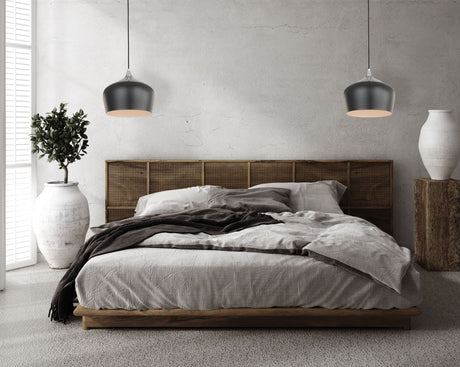 Magnalux Modena 1 Light Black Metal Pendant Part Number - MOD01BL