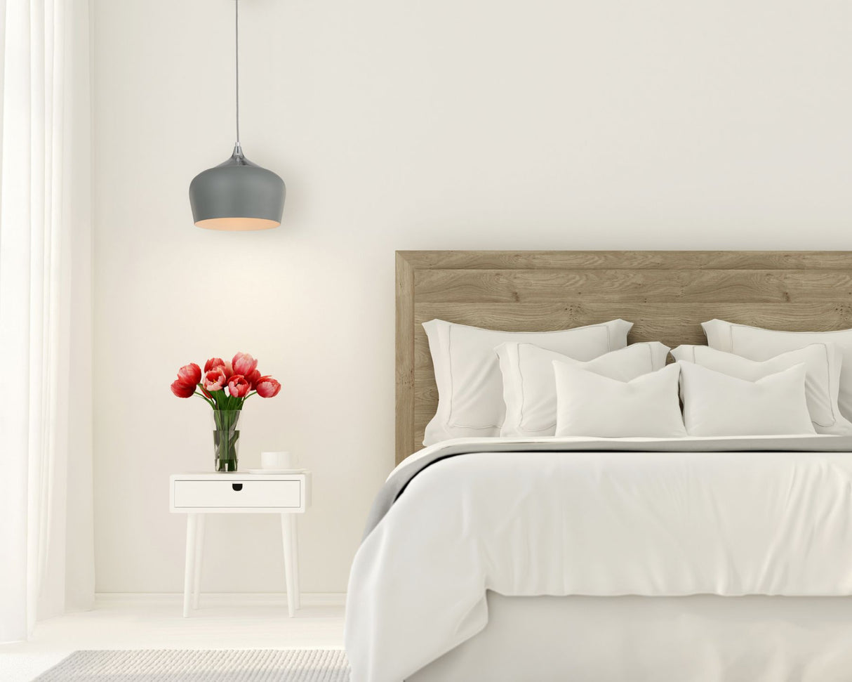 Magnalux Modena 1 Light Grey Metal Pendant Part Number - MOD01GY