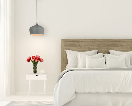 Magnalux Modena 1 Light Grey Metal Pendant Part Number - MOD01GY