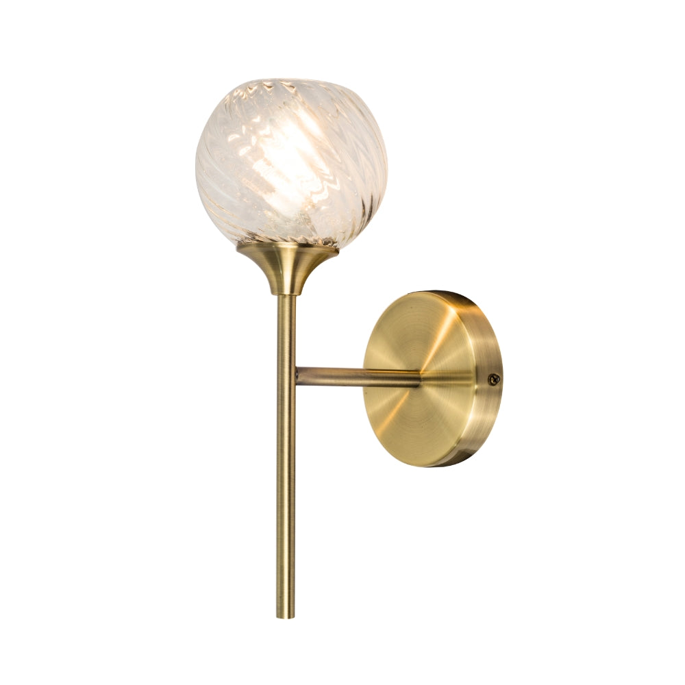 Magnalux Mona 1 Light Wall Light Antique Brass Part Number - MON01ABWL