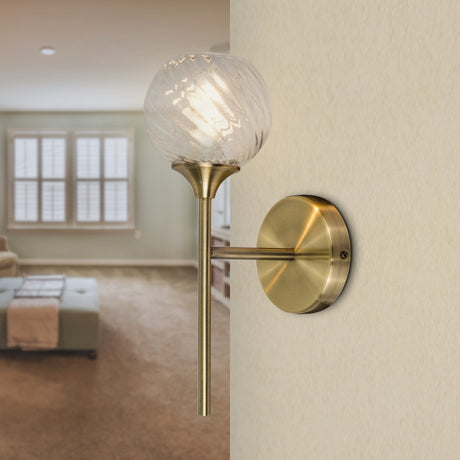 Magnalux Mona 1 Light Wall Light Antique Brass Part Number - MON01ABWL