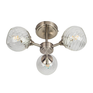 Magnalux Mona 3 Light Semi Flush Satin Chrome Part Number - MON03SC