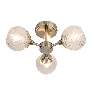 Magnalux Mona 3 Light Semi Flush Satin Chrome Part Number - MON03SC