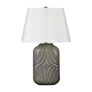 Elstead Lighting Table Lamp from the Muse range. Muse 1 Light Table Lamp - Grey Product Code = MUSE-TL-GREY