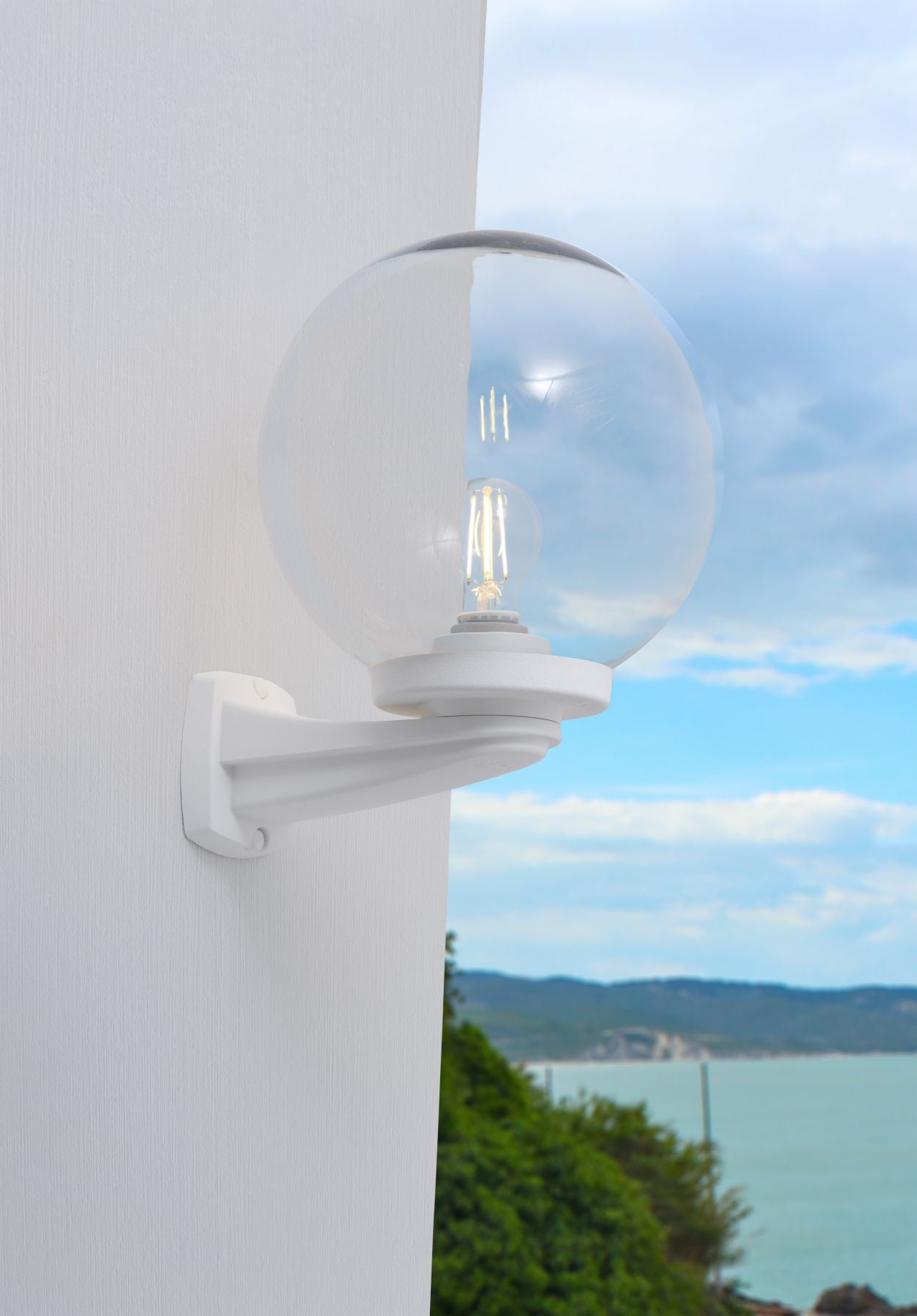 Magnalux Nardo/G250 Grey Bracket Clear 250 Globe Wall Light Part Number - NARDO/G250GYCL
