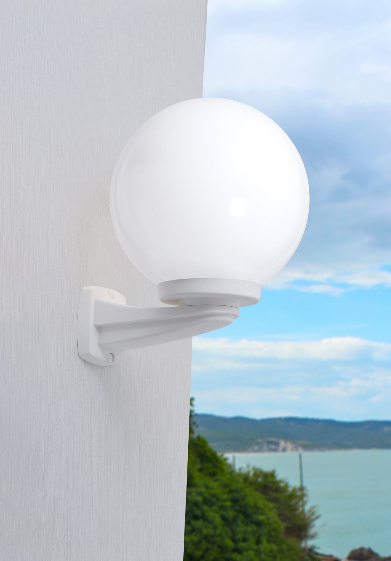 Magnalux Nardo/G250 Grey Bracket Opal 250 Globe Wall Light Part Number - NARDO/G250GYOP