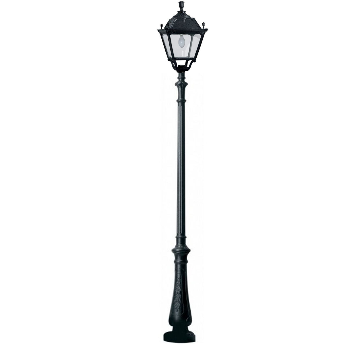 Magnalux Nebo/Elia  Black Clear E27 Tall Single Post Light Part Number - NEBO/ELIA