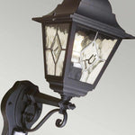Elstead Lighting Outdoor Wall Light from the Norfolk range. Norfolk 1 Light Up Wall Lantern with PIR Product Code = NR1-PIR-BLACK