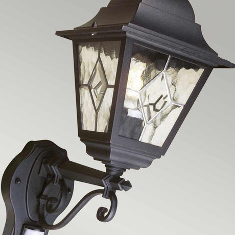 Elstead Lighting Outdoor Wall Light from the Norfolk range. Norfolk 1 Light Up Wall Lantern with PIR Product Code = NR1-PIR-BLACK