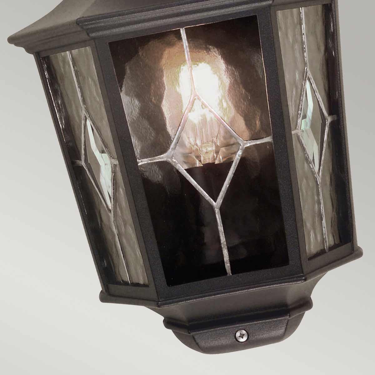 Elstead Lighting Outdoor Wall Light from the Norfolk range. Norfolk 1 Light Half Lantern Product Code = NR7-2-BLK
