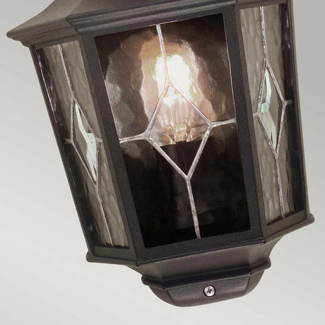 Elstead Lighting Outdoor Wall Light from the Norfolk range. Norfolk 1 Light Half Lantern Product Code = NR7-2-BLK