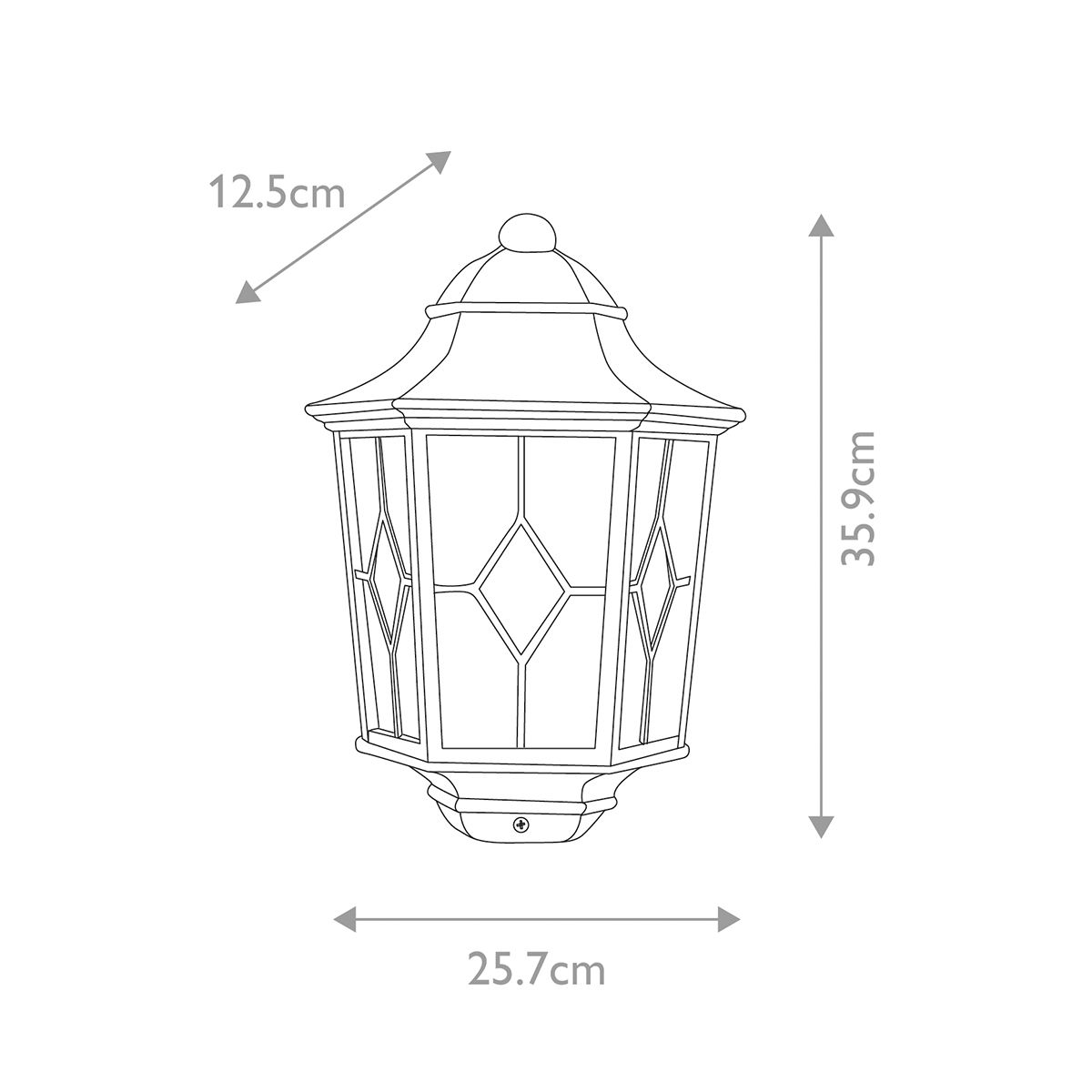 Elstead Lighting Outdoor Wall Light from the Norfolk range. Norfolk 1 Light Half Lantern – SKU NR7-2-BLK