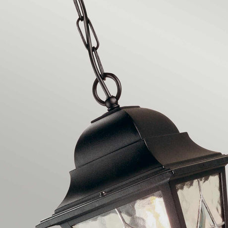 Elstead Lighting Outdoor Hanging from the Norfolk range. Norfolk 1 Light Chain Lantern  Product Code = NR9-BLK