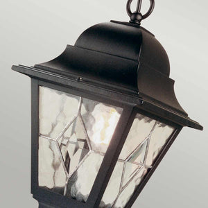 Elstead Lighting Outdoor Hanging from the Norfolk range. Norfolk 1 Light Chain Lantern  Product Code = NR9-BLK
