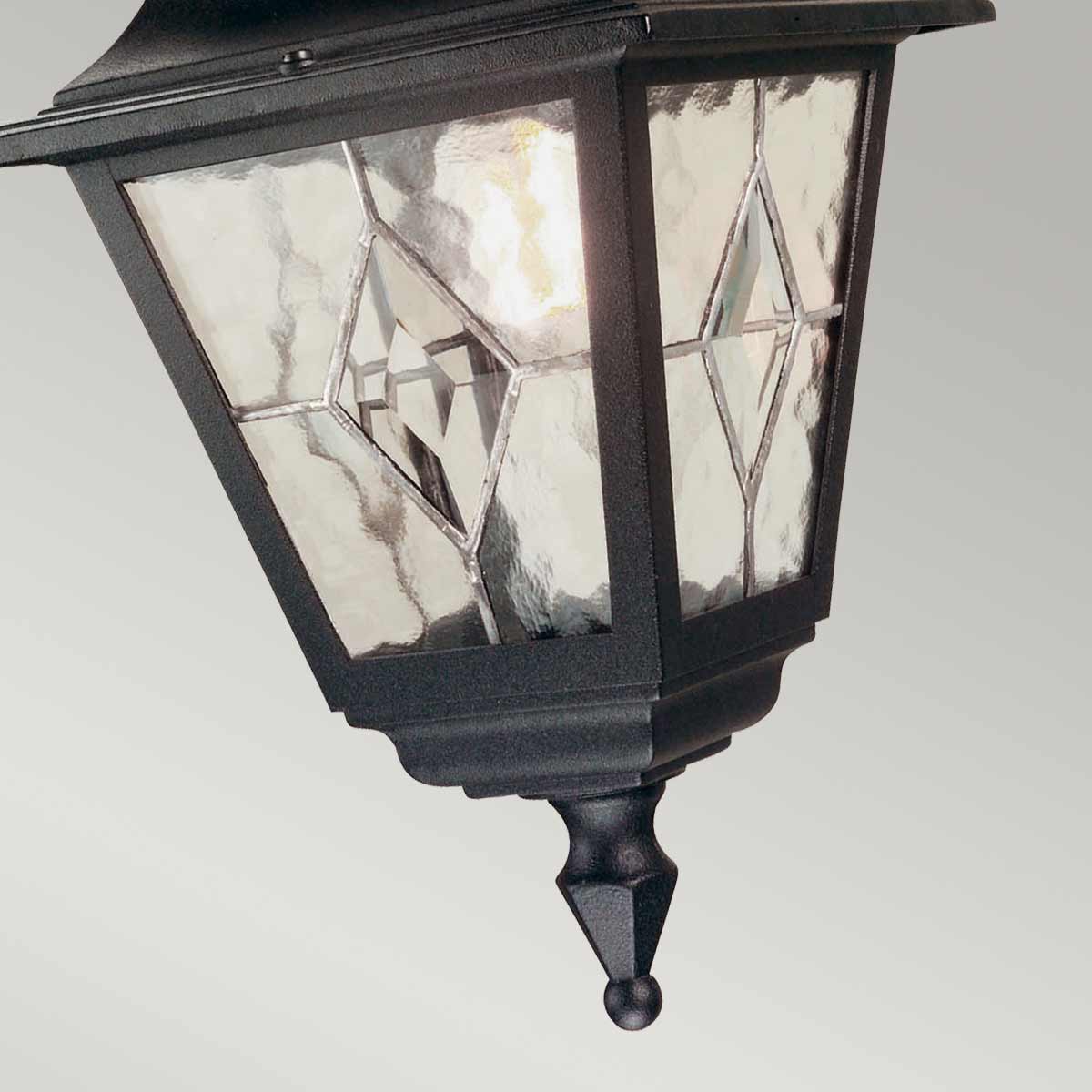 Elstead Lighting Outdoor Hanging from the Norfolk range. Norfolk 1 Light Chain Lantern  Product Code = NR9-BLK