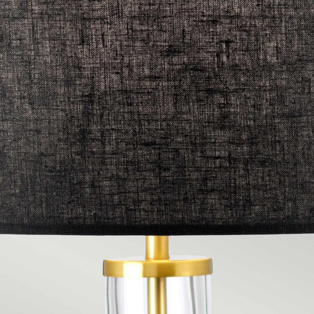 Elstead Lighting Table Lamp from the Orb range. Orb 1 Light Table Lamp (Complete with Black Shade) – SKU ORB-CLEAR-AB-BLK