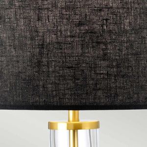 Elstead Lighting Table Lamp  from the Orb range. Orb 1 Light Table Lamp (Complete with Black Shade) Product Code = ORB-CLEAR-AB-BLK