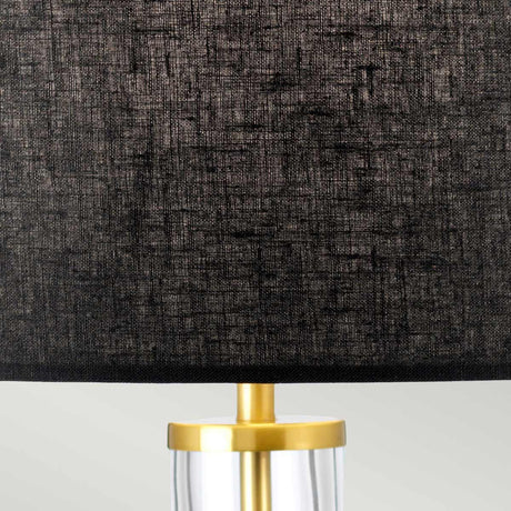 Elstead Lighting Table Lamp  from the Orb range. Orb 1 Light Table Lamp (Complete with Black Shade) Product Code = ORB-CLEAR-AB-BLK