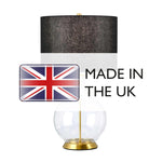 Elstead Lighting Table Lamp from the Orb range. Orb 1 Light Table Lamp (Complete with Black Shade) – SKU ORB-CLEAR-AB-BLK