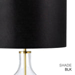 Elstead Lighting Table Lamp from the Orb range. Orb 1 Light Table Lamp (Complete with Black Shade) – SKU ORB-CLEAR-AB-BLK