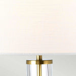 Elstead Lighting Table Lamp from the Orb range. Orb 1 Light Table Lamp (Complete with White Shade) – SKU ORB-CLEAR-AB-WHT