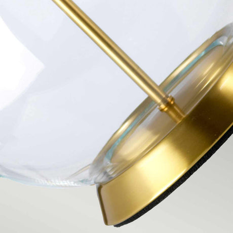 Elstead Lighting Table Lamp  from the Orb range. Orb 1 Light Table Lamp (Complete with White Shade) Product Code = ORB-CLEAR-AB-WHT