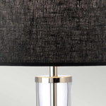 Elstead Lighting Table Lamp  from the Orb range. Orb 1 Light Table Lamp (Complete with Black Shade) Product Code = ORB-CLEAR-PN-BLK