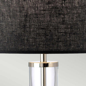 Elstead Lighting Table Lamp  from the Orb range. Orb 1 Light Table Lamp (Complete with Black Shade) Product Code = ORB-CLEAR-PN-BLK
