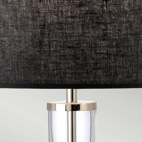 Elstead Lighting Table Lamp  from the Orb range. Orb 1 Light Table Lamp (Complete with Black Shade) Product Code = ORB-CLEAR-PN-BLK