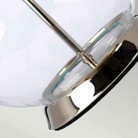 Elstead Lighting Table Lamp  from the Orb range. Orb 1 Light Table Lamp (Complete with Black Shade) Product Code = ORB-CLEAR-PN-BLK