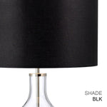 Elstead Lighting Table Lamp from the Orb range. Orb 1 Light Table Lamp (Complete with White Shade) – SKU ORB-CLEAR-PN-WHT