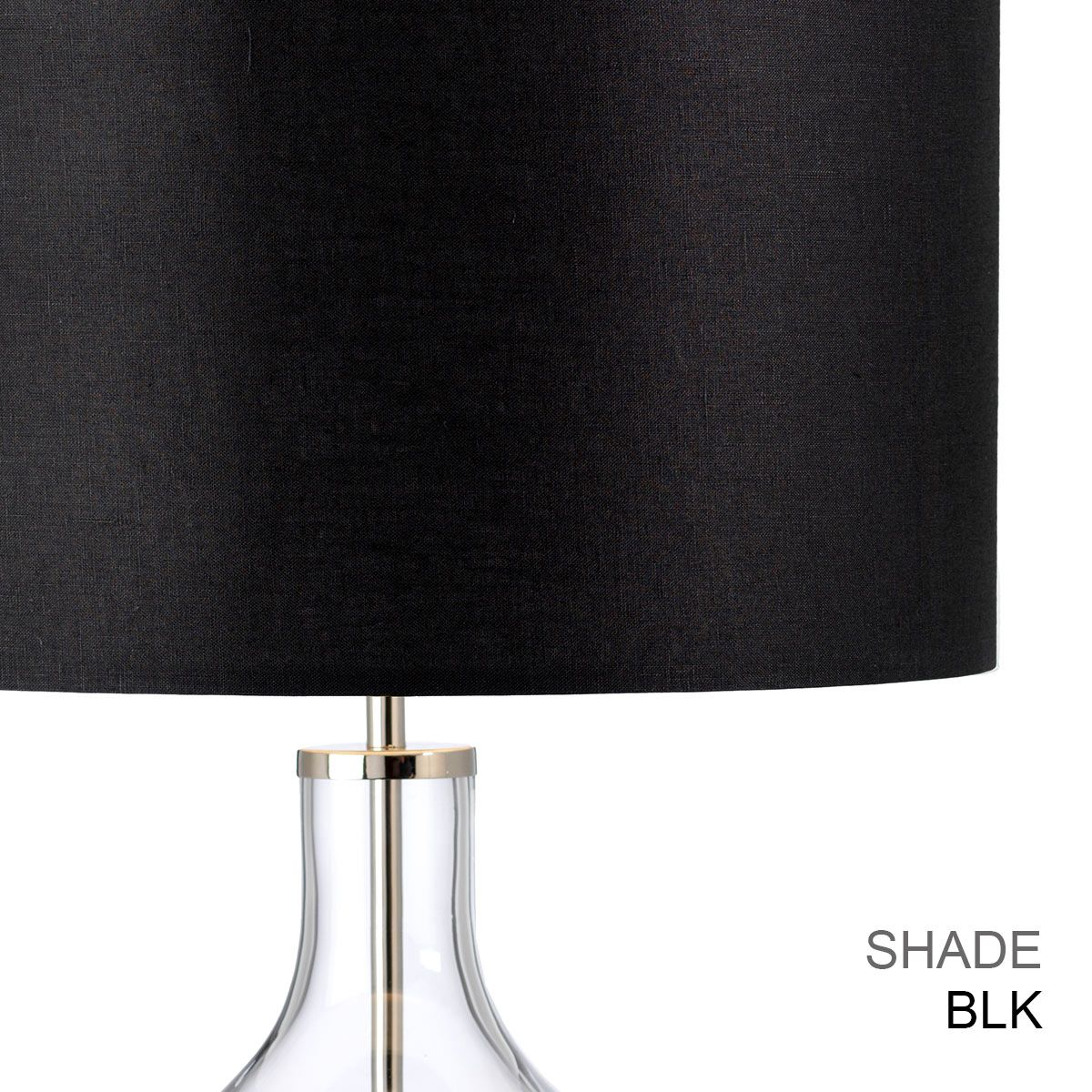 Elstead Lighting Table Lamp from the Orb range. Orb 1 Light Table Lamp (Complete with White Shade) – SKU ORB-CLEAR-PN-WHT