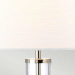 Elstead Lighting Table Lamp  from the Orb range. Orb 1 Light Table Lamp (Complete with White Shade) Product Code = ORB-CLEAR-PN-WHT