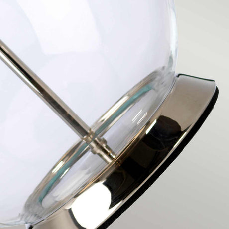 Elstead Lighting Table Lamp  from the Orb range. Orb 1 Light Table Lamp (Complete with White Shade) Product Code = ORB-CLEAR-PN-WHT