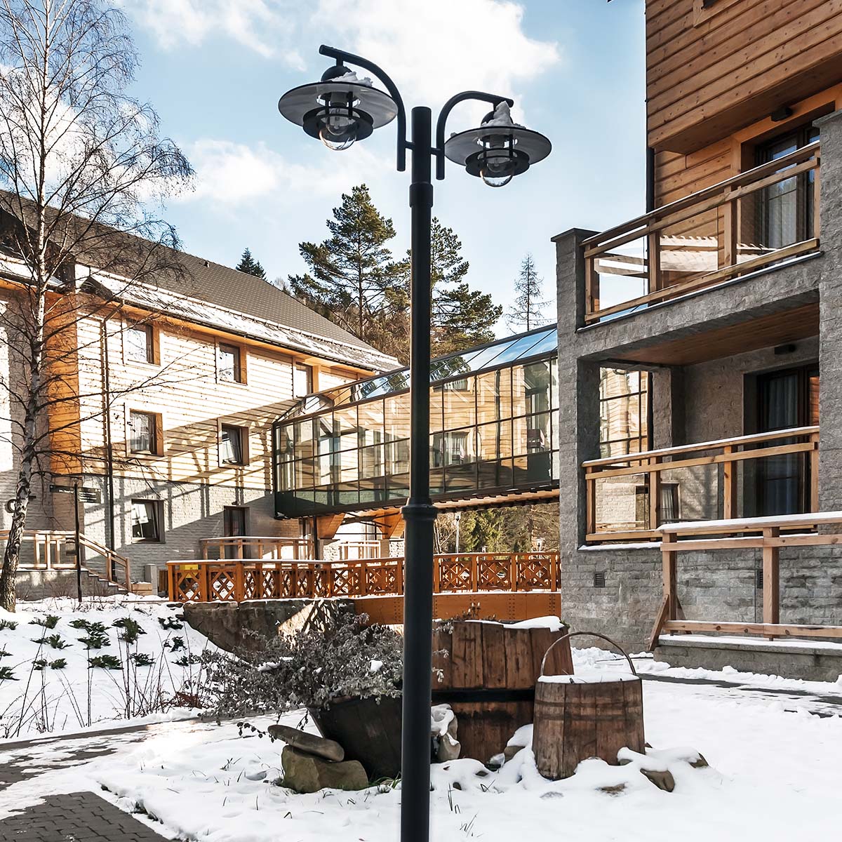 Norlys Oslo 2 Light Lamp Post - Black OS6-BLACK-C