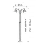 Norlys Oslo 2 Light Lamp Post Galvanised OS6-GAL-C